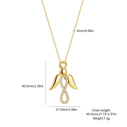 Valentine’s Day Angel Wings Infinity Necklace