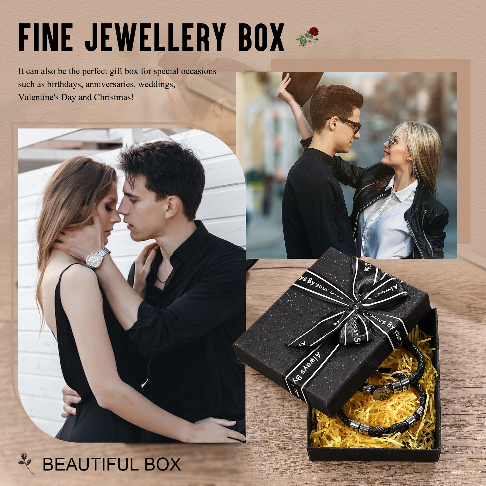 Exquisite Gift Box Black Gift Packaging Jewelry Box