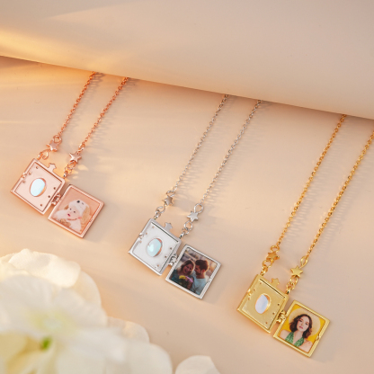 ✨ Diamond Photo Locket Necklace