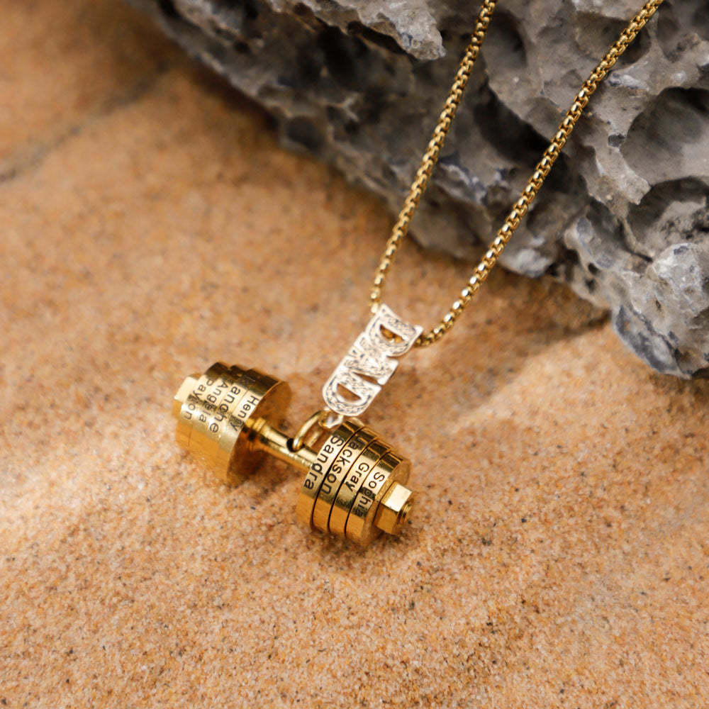 Father's Day🎁 Personalized DAD Dumbbell Charm Necklace
