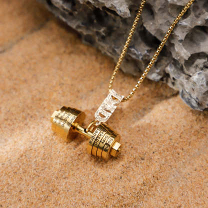 Father's Day🎁 Personalized DAD Dumbbell Charm Necklace
