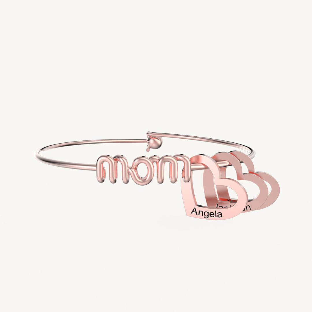Mother's Day Gift - Personalized Mom Heart Bracelet
