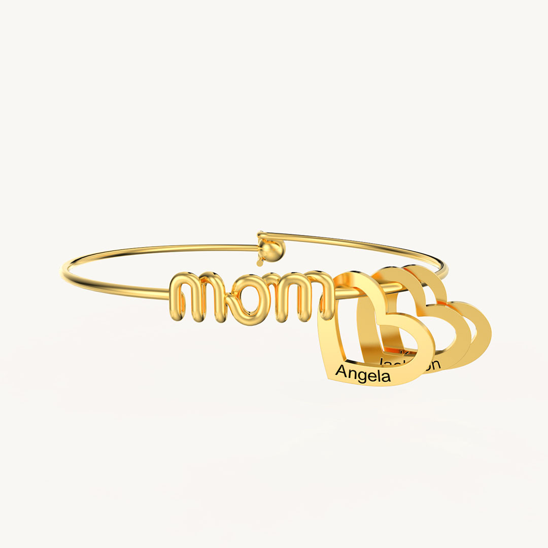 Mother's Day Gift - Personalized Mom Heart Bracelet