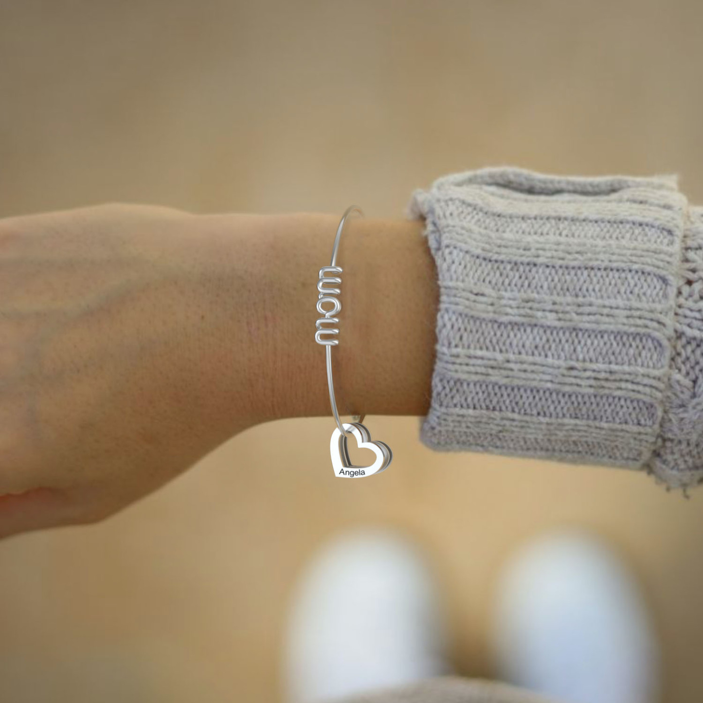 Mother's Day Gift - Personalized Mom Heart Bracelet