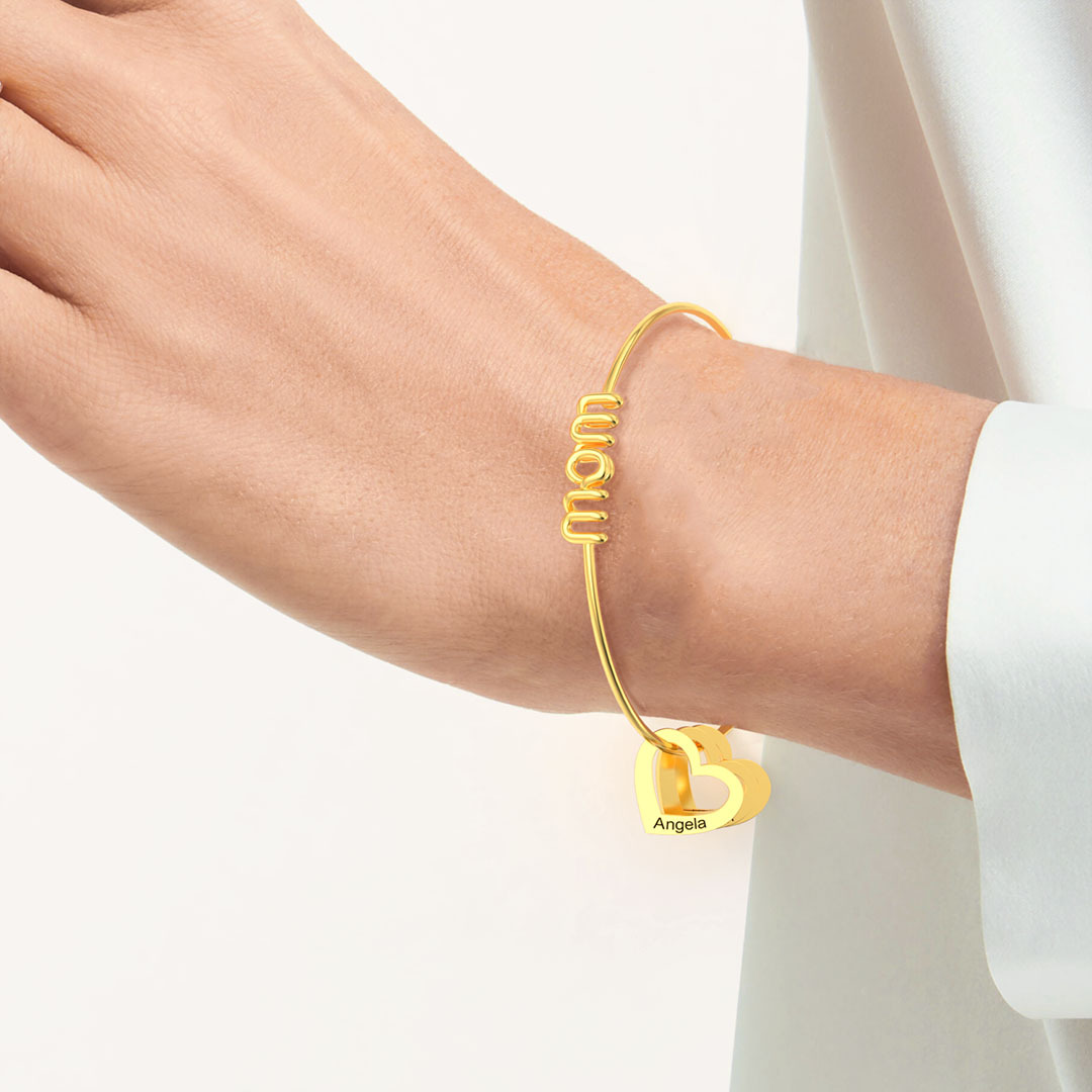 Mother's Day Gift - Personalized Mom Heart Bracelet