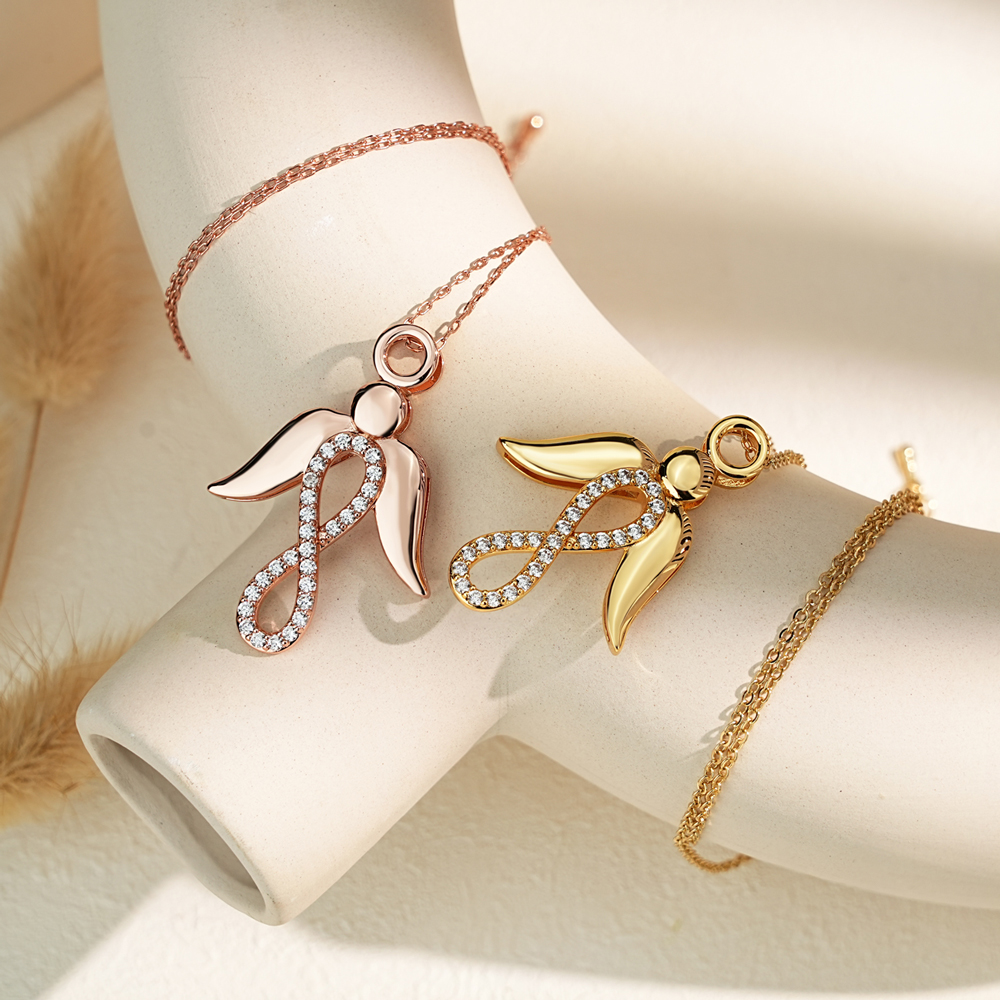 Valentine’s Day Angel Wings Infinity Necklace