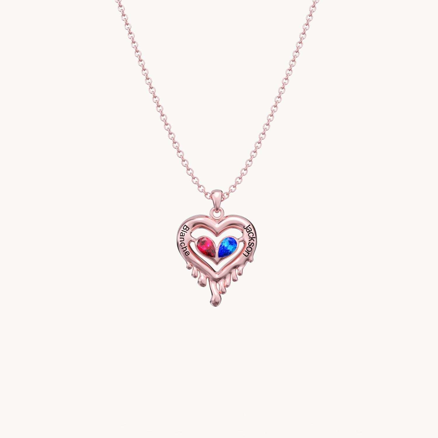 Melted Heart Couple Necklace