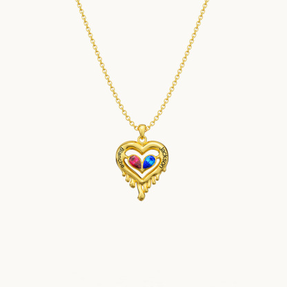 Melted Heart Couple Necklace