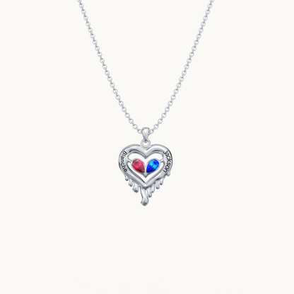 Melted Heart Couple Necklace