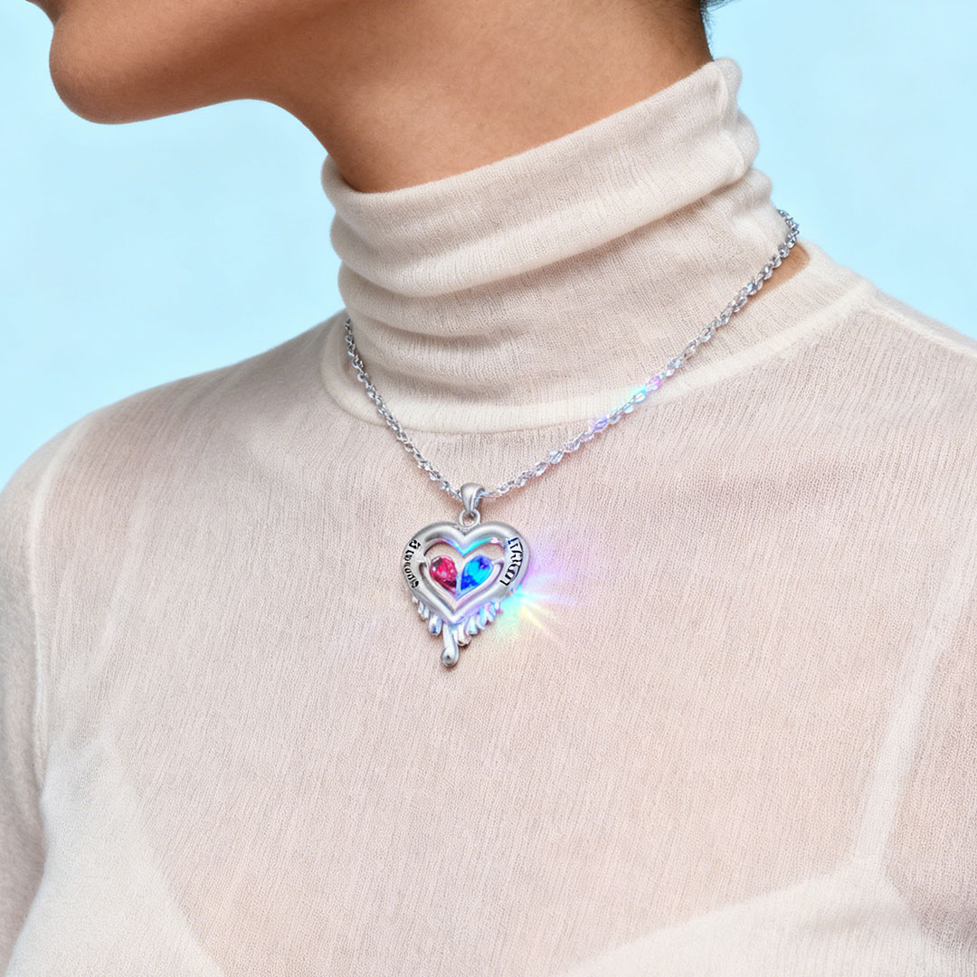 Melted Heart Couple Necklace