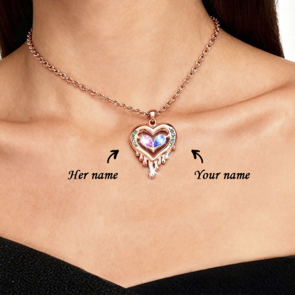 Melted Heart Couple Necklace
