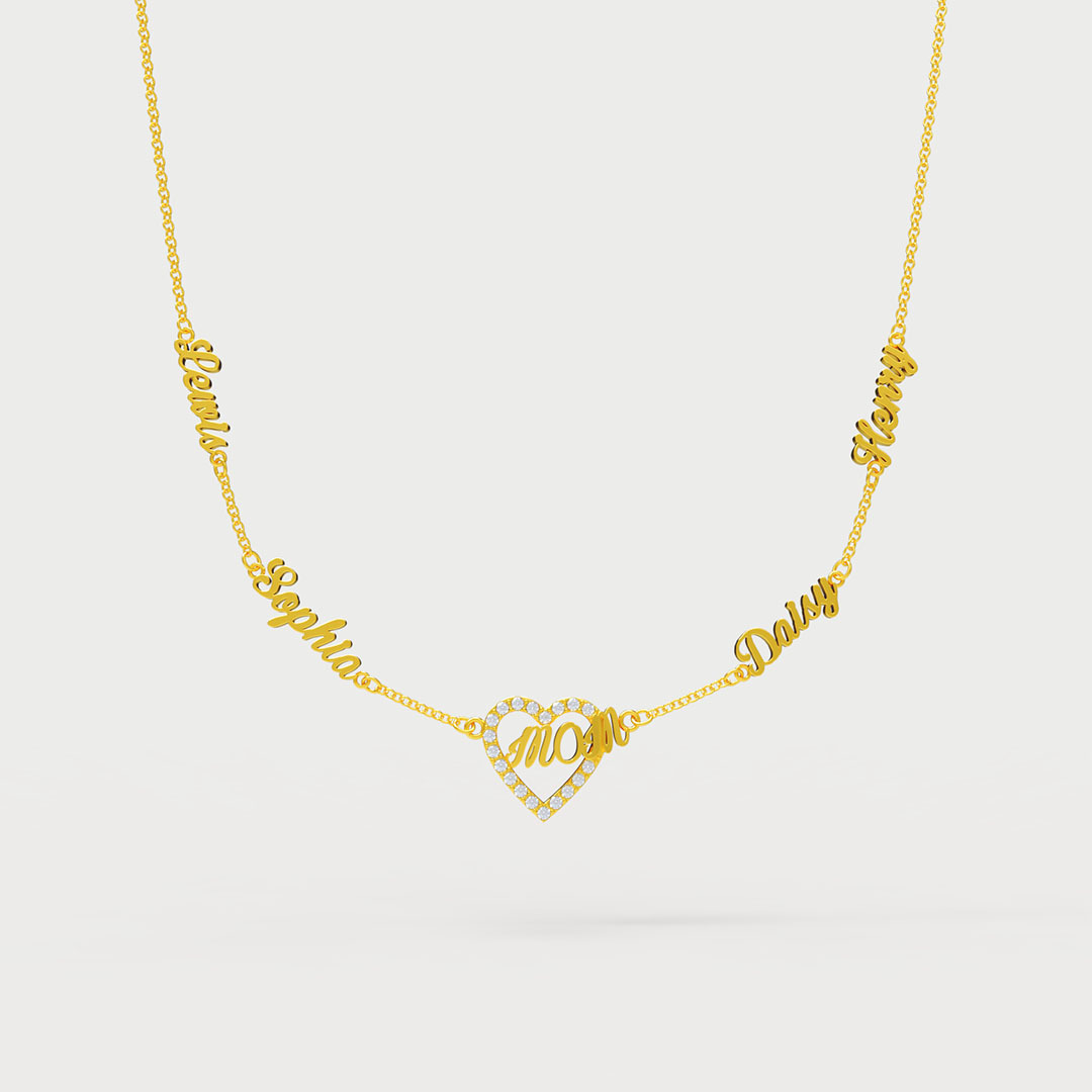 Mother's Day Gifts💖 Personalized Heart MOM Name Necklace