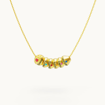Personalized Caterpillar MOM Necklace with Birthstones