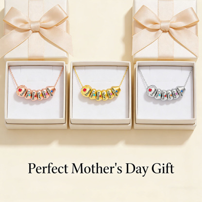 Personalized Caterpillar MOM Necklace with Birthstones