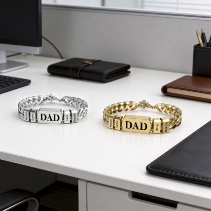 Personalized Cuban Chain Dad Bracelet