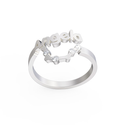 Personalized Zodiac Name Ring