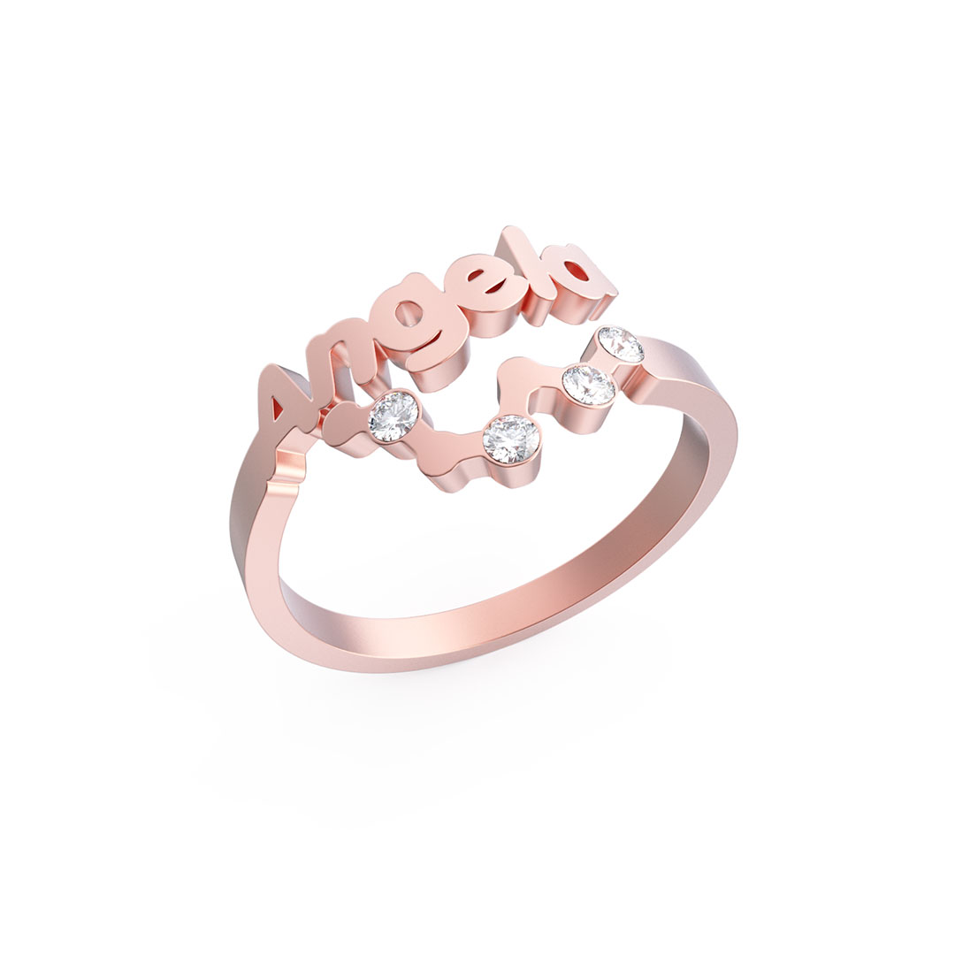 Personalized Zodiac Name Ring