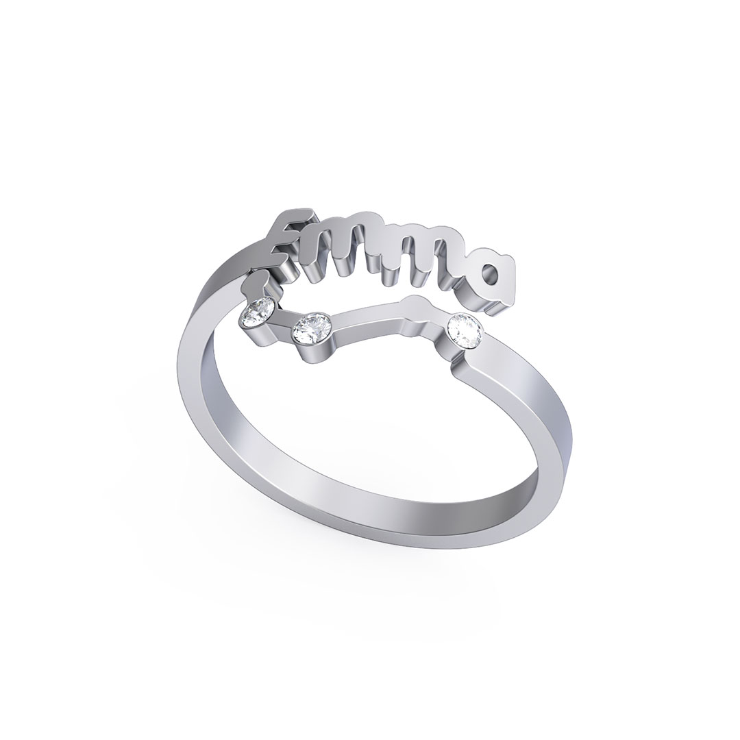 Personalized Zodiac Name Ring