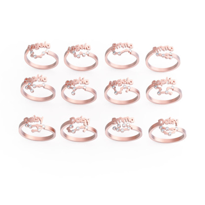 Personalized Zodiac Name Ring