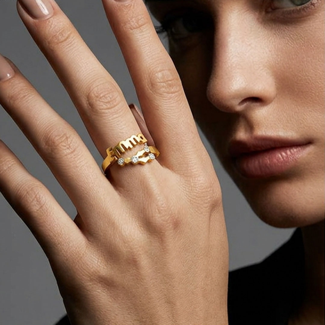 Personalized Zodiac Name Ring