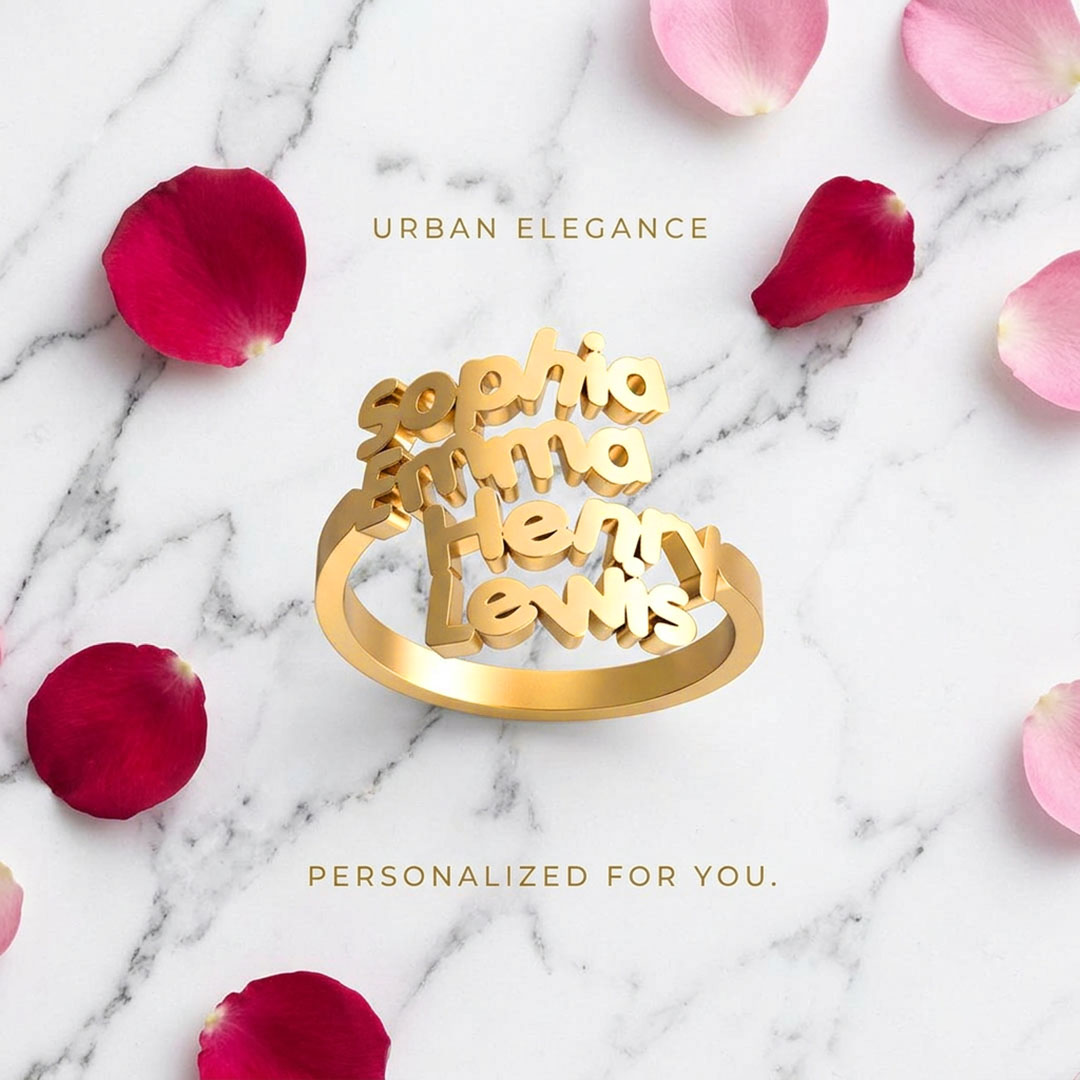Personalized Family Names Ring