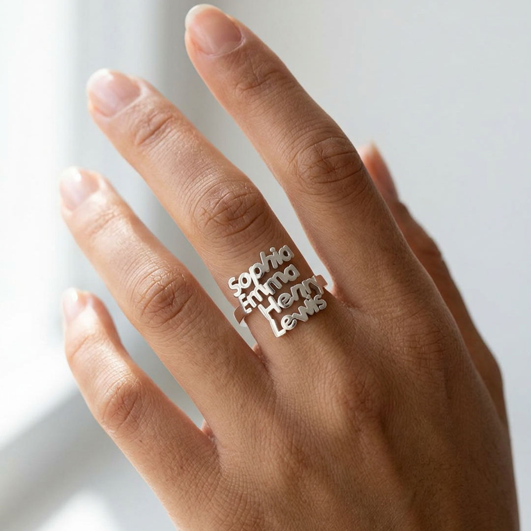 Personalized Family Names Ring