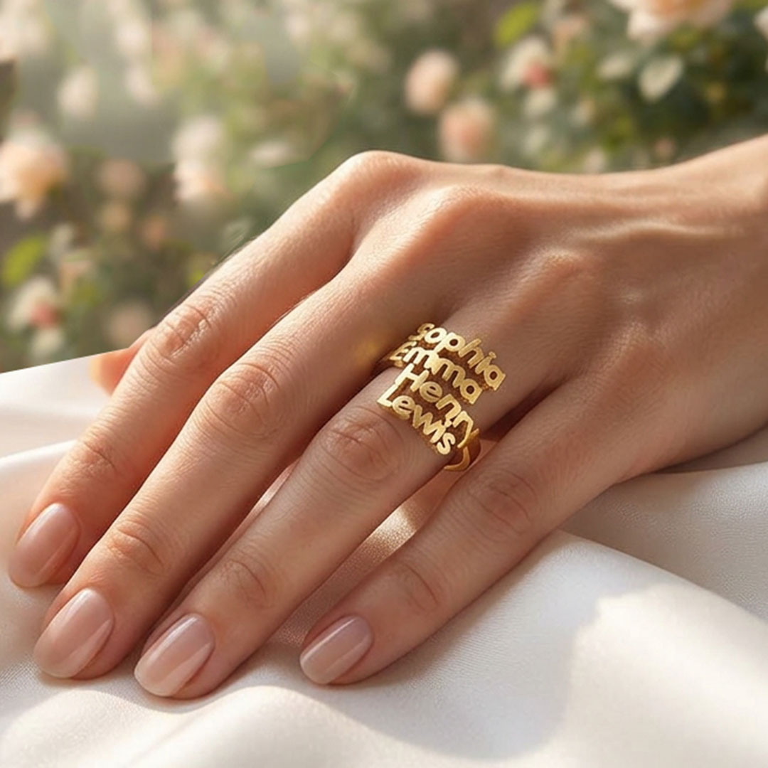 Personalized Family Names Ring