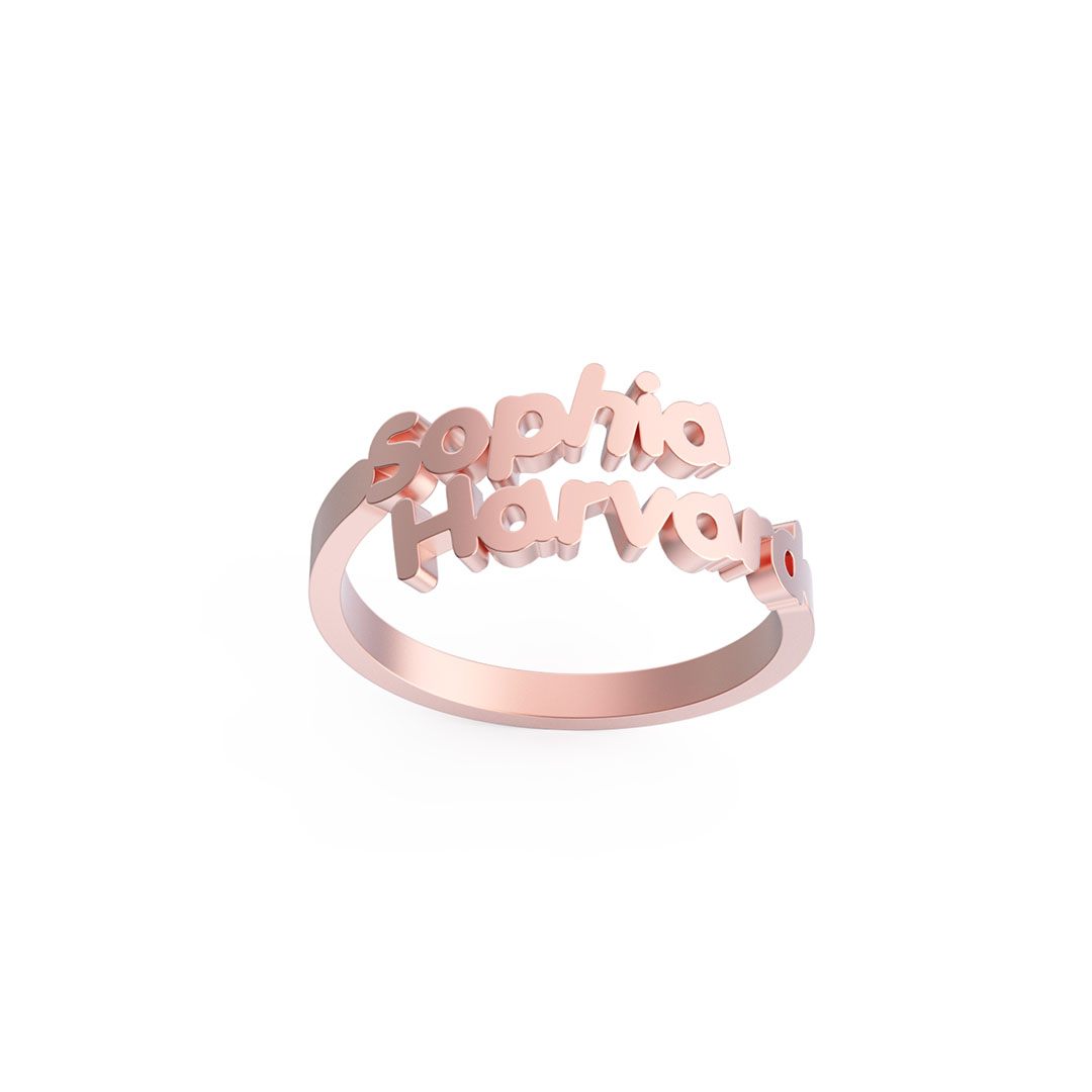 Personalized University Initial & Name Ring