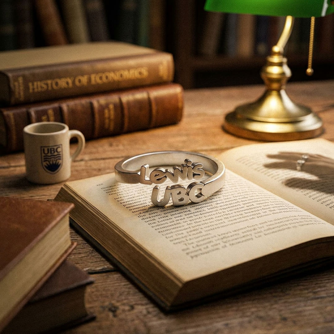 Personalized University Initial & Name Ring