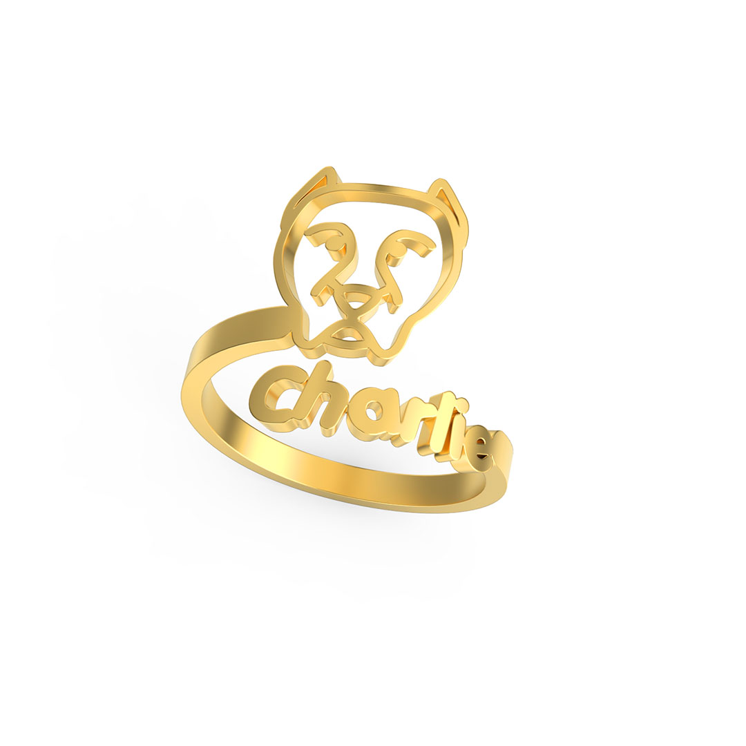 Personalized Dog Breed & Name Ring