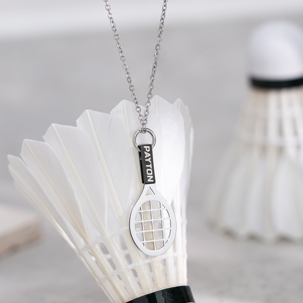 Personalized Tennis Racket Necklace