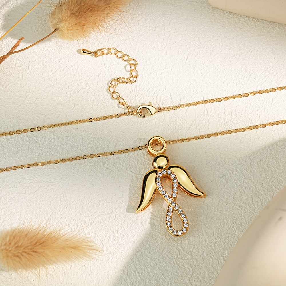 Valentine’s Day Angel Wings Infinity Necklace