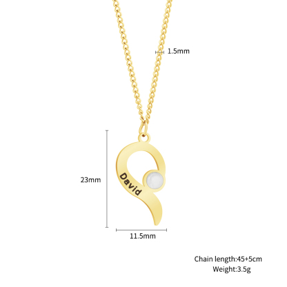 Valentine's Day Gift - Personalized Asymmetric Love Necklace