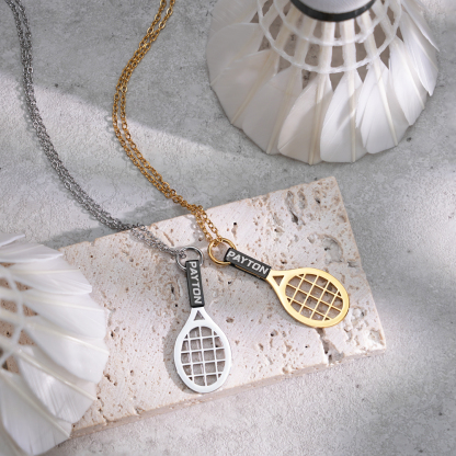 Personalized Tennis Racket Necklace