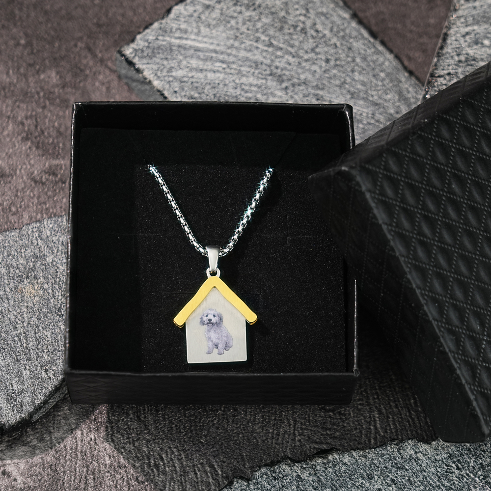 Pet House Photo Necklace 🐾