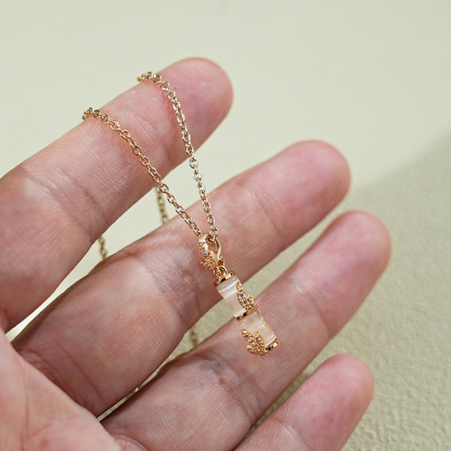 Bamboo Glow Jade Clavicle Necklace