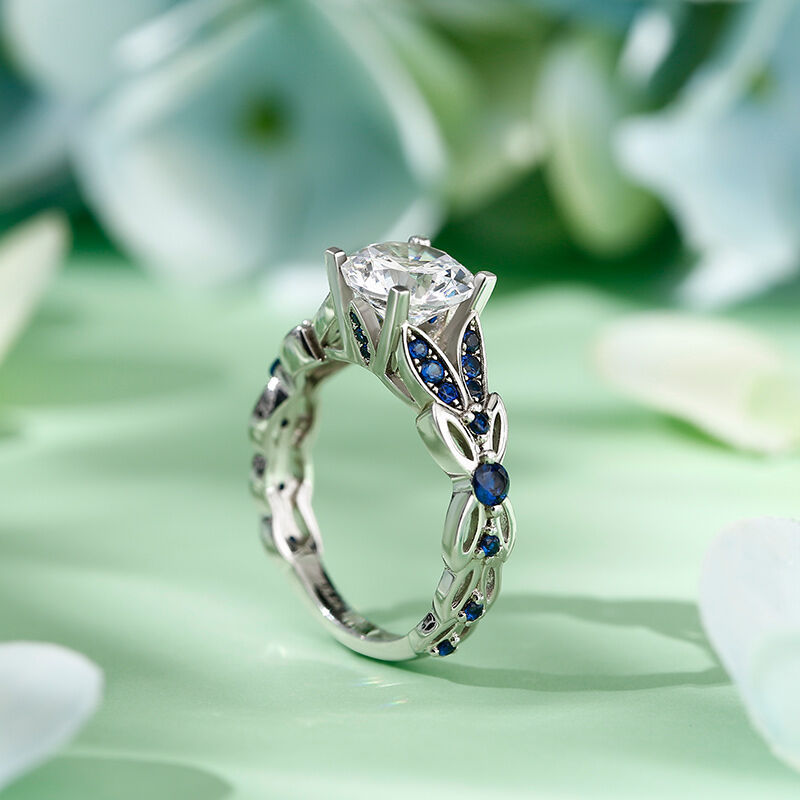 Vintage Butterfly Round Cut Sterling Silver Ring