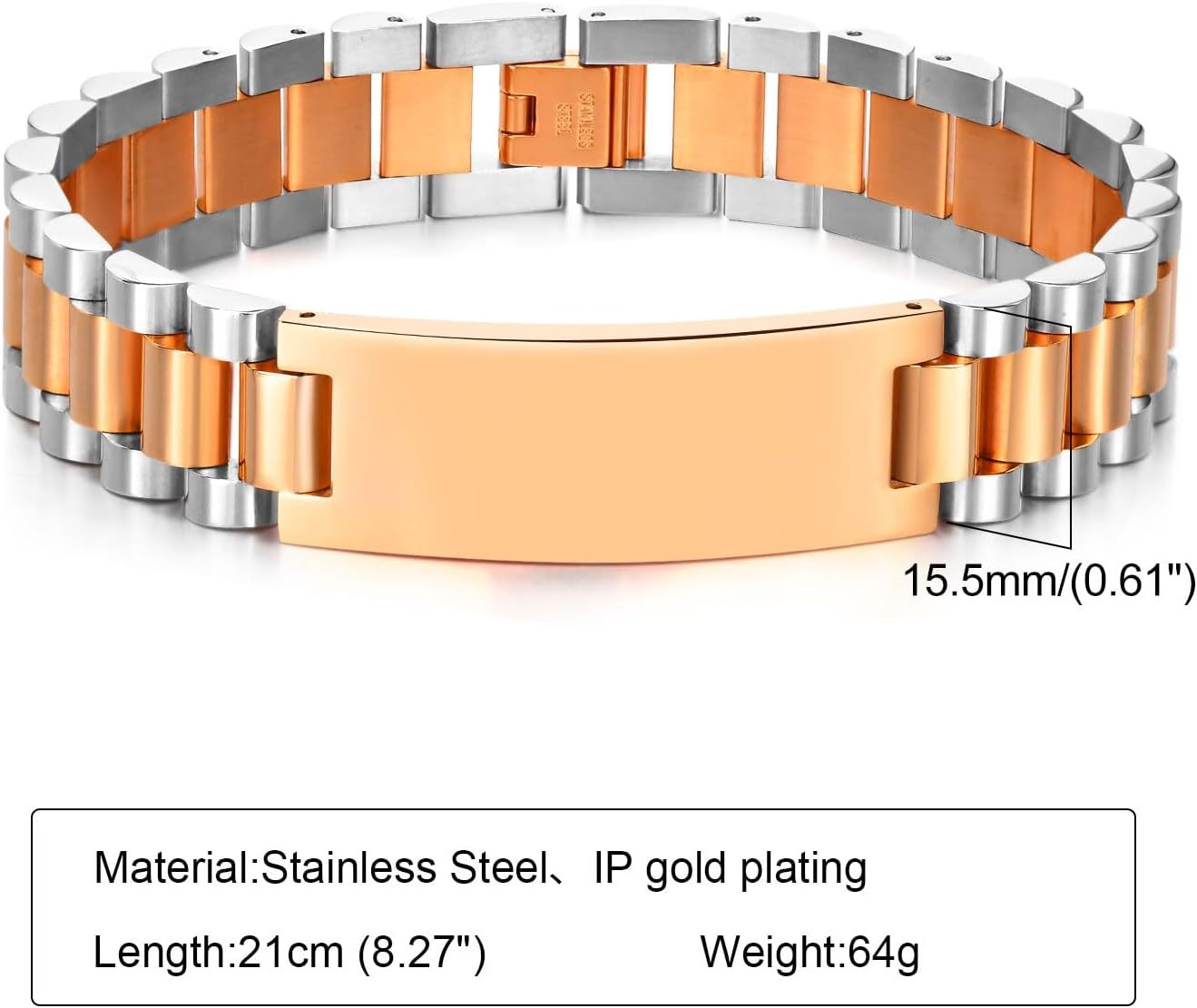 Personalized Picture Bracelet for Dad - Free Engraved Customized Photo Bracelets,Hypoallergenic Stainless Steel Adjustable Wristband,Trendy Custom Engraving Photo/Text/Name Bracelet Jewelry for Men