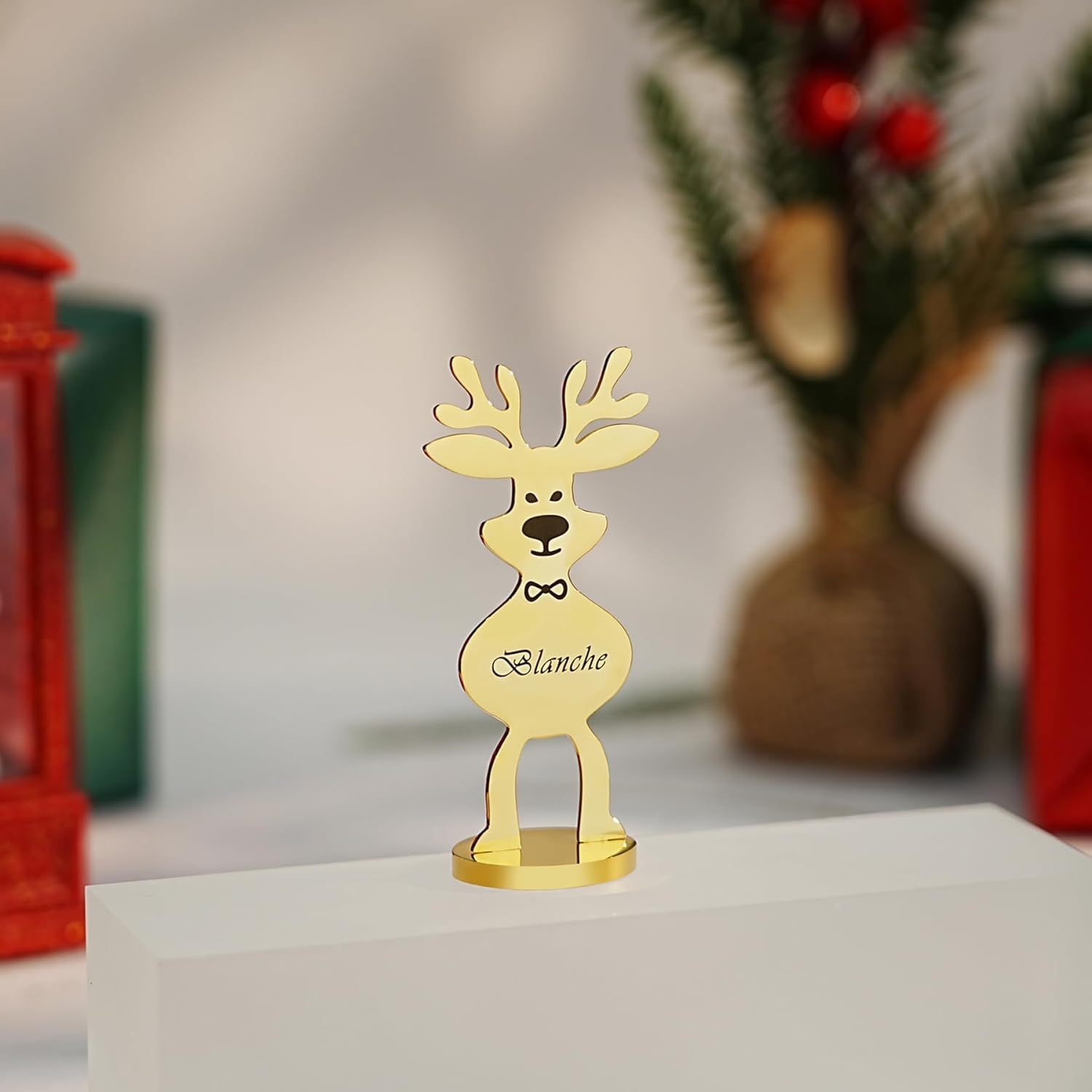 Personalized Reindeer Place Card Holder