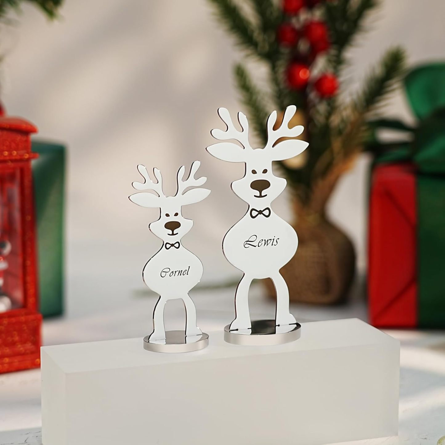 Personalized Reindeer Place Card Holder