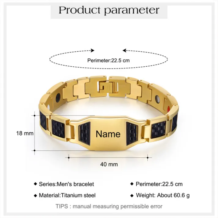 Personalized Men Bracelet wtih Name Custom Stainless Steel Bracelet For Him-Free Gift Box