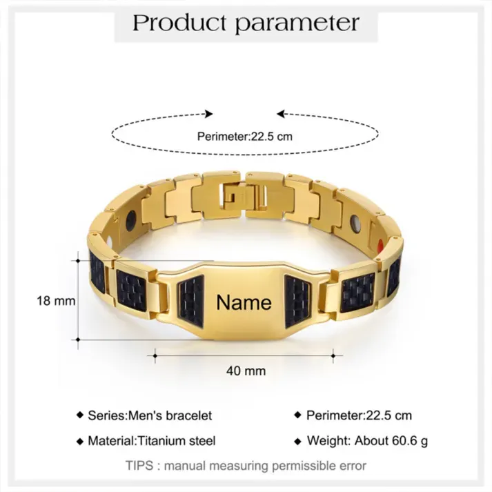 Personalized Men Bracelet wtih Name Custom Stainless Steel Bracelet For Him-Free Gift Box
