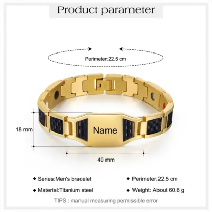 Personalized Men Bracelet wtih Name Custom Stainless Steel Bracelet For Him-Free Gift Box