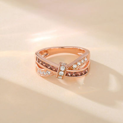 Bow Crossover Women's Wedding Band