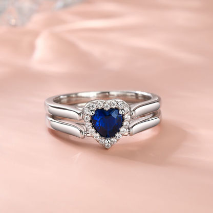 Mother's Day Gift🎁 Halo Heart Cut Personalized Sterling Silver Reversible Ring