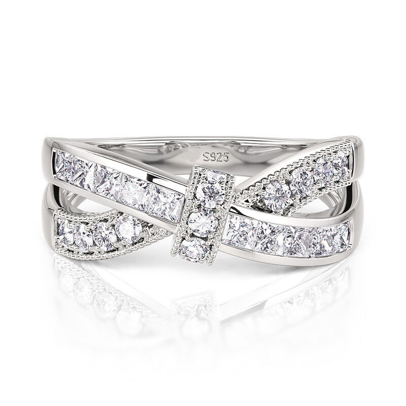 Bow Crossover Women's Wedding Band