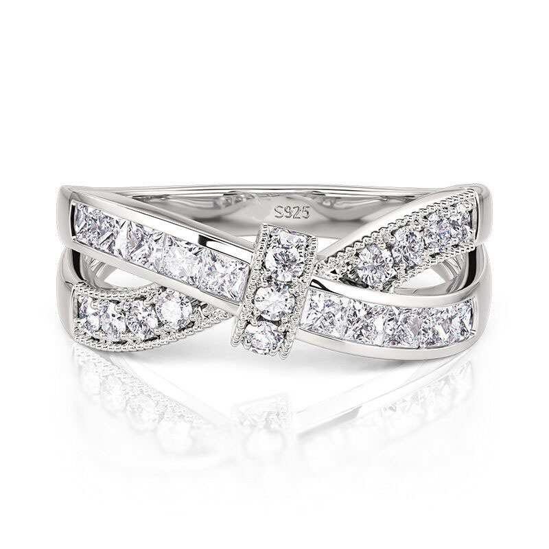 Bow Crossover Women's Wedding Band