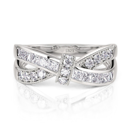 Bow Crossover Women's Wedding Band