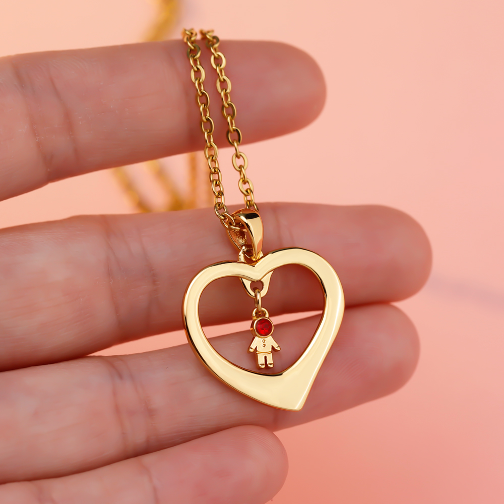 Heart-shaped Doll Diamond Necklace