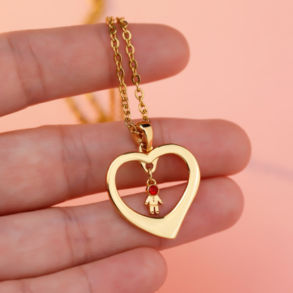 Heart-shaped Doll Diamond Necklace
